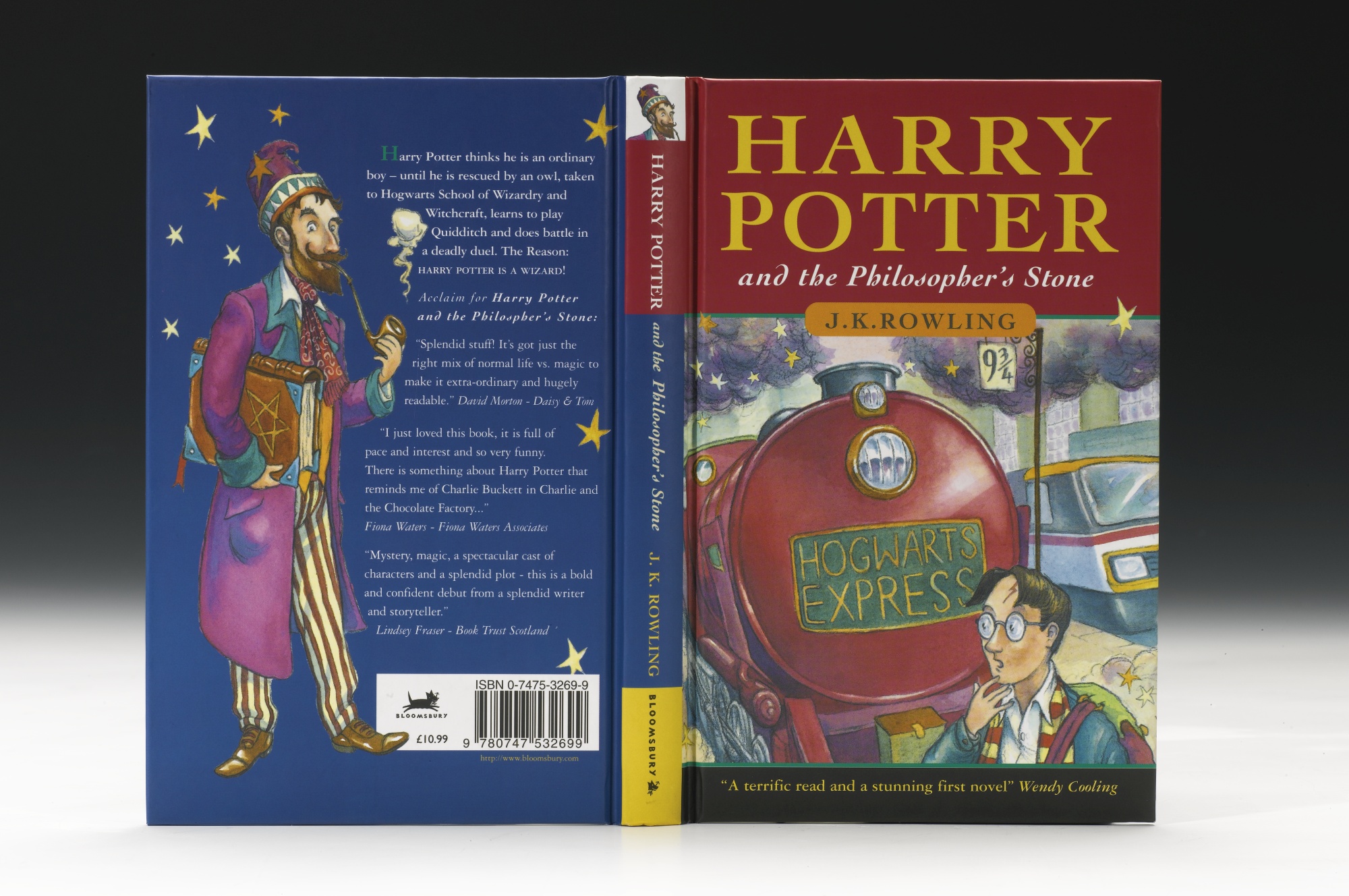 Portada de una de las primeras ediciones de "Harry Potter y la Piedra Filosofal". 
